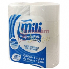 Foto Papel Higiênico Mili Professional Premium - 8 Rolos x 300 MT